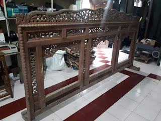 Jual Srono Jati Ukir Lawasan ukuran 3meter Tinggi 160cm 