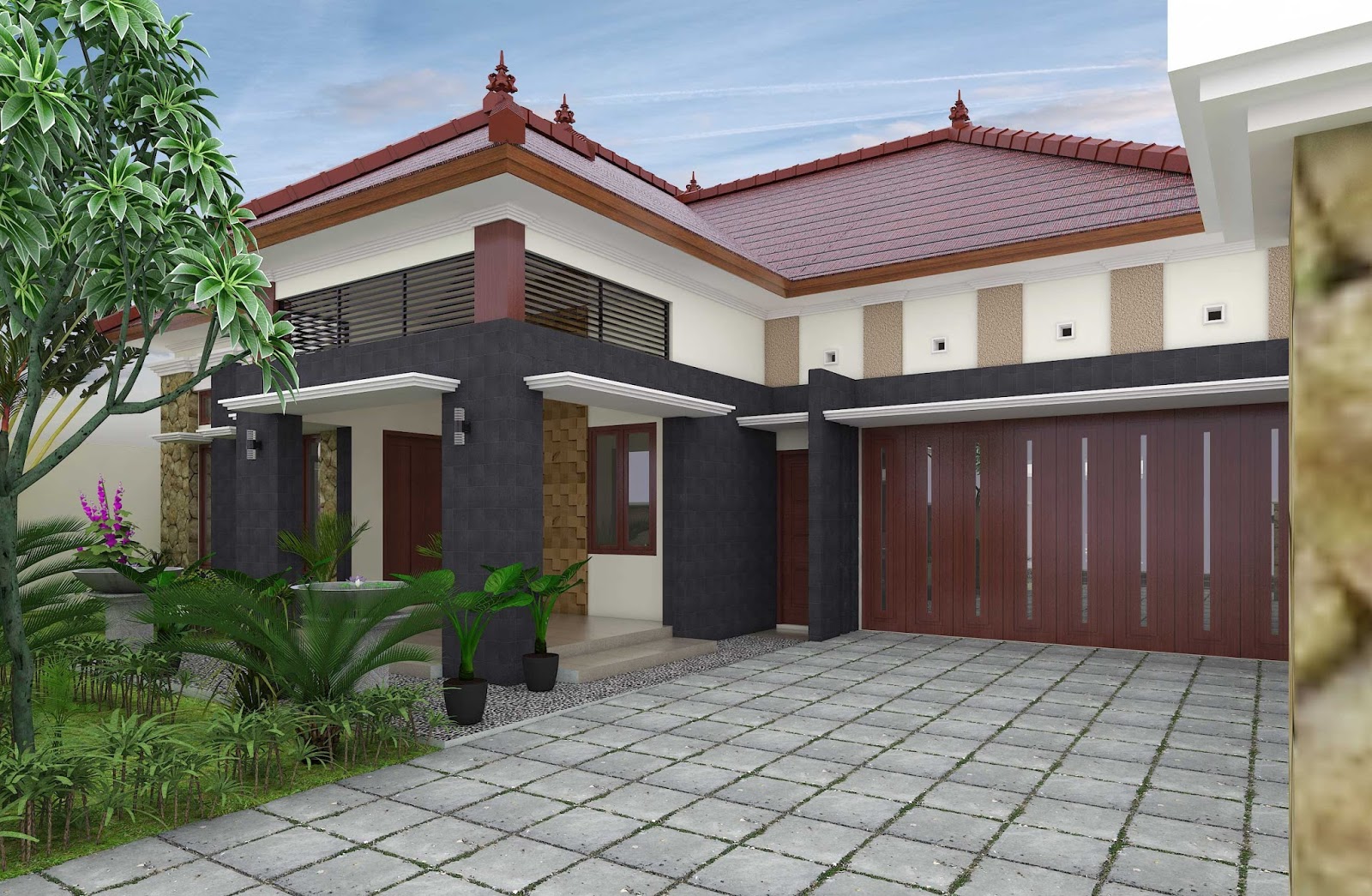 48 Desain Rumah Dengan Garasi Di Belakang Desainhom