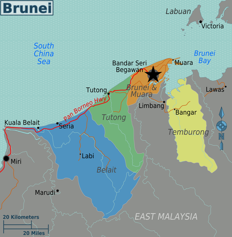 gambar peta negara brunei darussalam