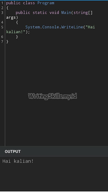 Contoh Struktur Program yang Dibuat dengan Bahasa C#