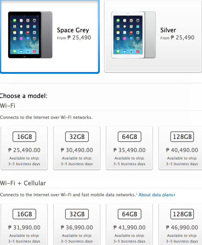 Official PH price iPad Air & iPad Mini Retina - Techglimpse