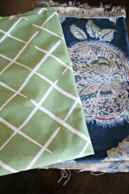 Green and blue fresh fabrics for spring