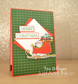 scissorspapercard, Stampin' Up!, Just Add Ink, Merry Christmas To All, Santa's Workshop SDSP, Stitched Shapes Framelits