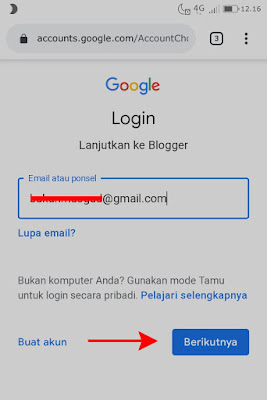 Tutorial cara membuat blog di blogger menggunakan HP