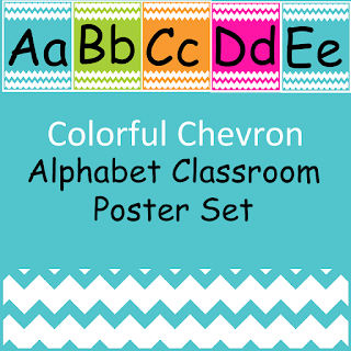  Chevron Alphabet Poster Set