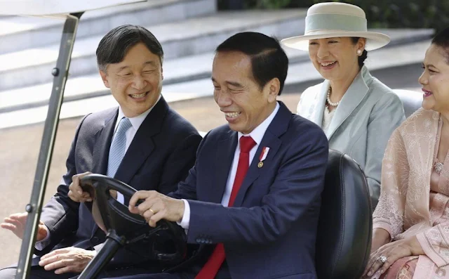 Emperor Naruhito and Empress Masako welcomed by President Joko Widodo and First Lady Iriana Joko Widodo