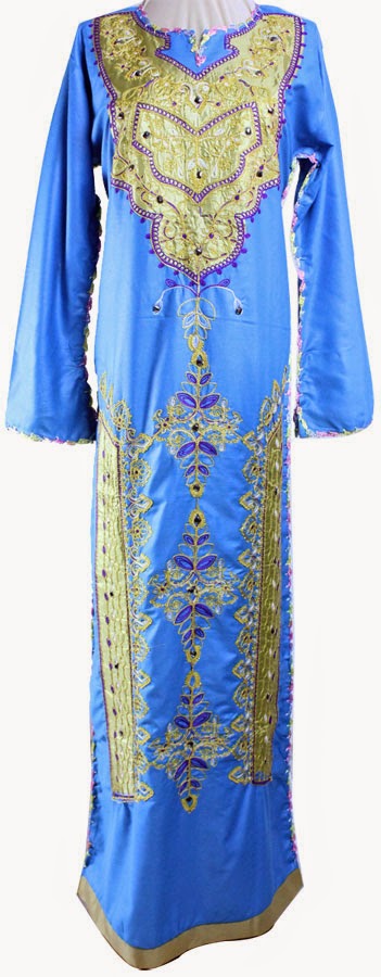 sky blue cotton jubah