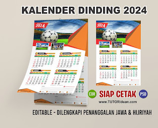 Desain Kalender Dinding 2024 4 Bulan CDR PSD