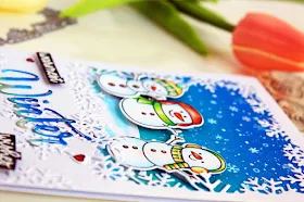 Sunny Studio Stamps: Feeling Frosty Layered Snowflake Frame Dies Winter Themed Cards by Chitra Nair