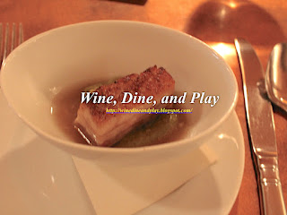 The Kurobuta pork belly dish was the first course at the Rioja restaurant in Denver, Colorado