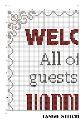 Welcome funny sarcastic Home Sweet Home cross stitch pattern