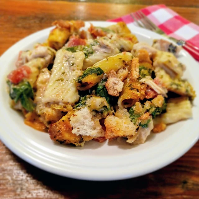 Pesto Chicken Pasta Casserole at Miz Helen's Country Cottage