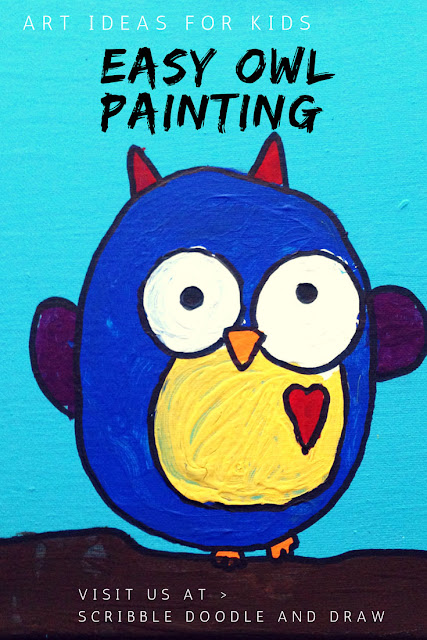 Easy owl painting project for kids