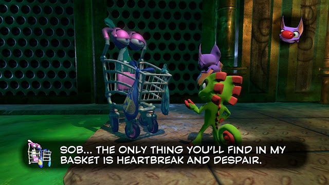 Yooka-Laylee Ollie the Trolley only thing you'll find in my basket is heartbreak and despair Moodymaze Marsh