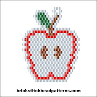 Free brick stitch seed bead earring pattern color chart