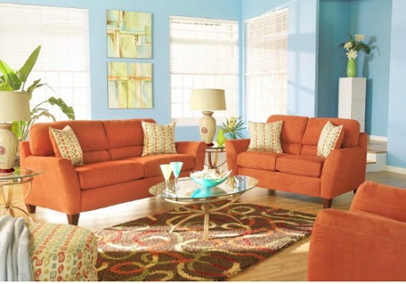 Orange Bedroom Ideas on Modern Simple Living Room Interior Design Ideas With Orange Sofas With