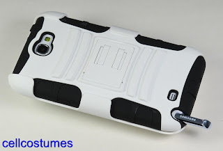 WHITE BLACK RUGGED ARMOR HYBRID CASE BELT CLIP HOLSTER SAMSUNG GALAXY NOTE 2 II