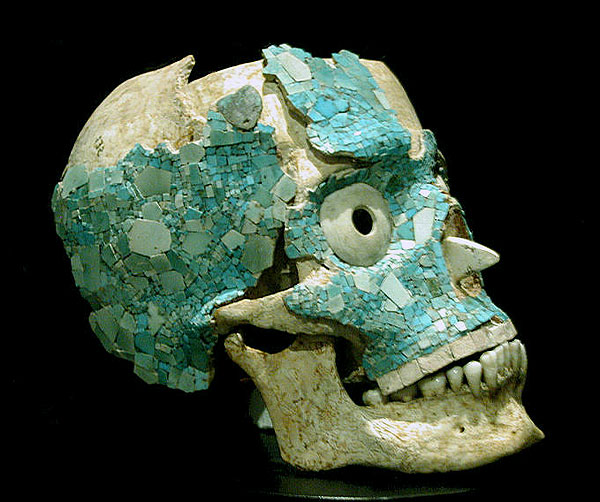 Jade Encrusted Skull from Oaxaca Mexico Once again Hirst is caught cribbing 