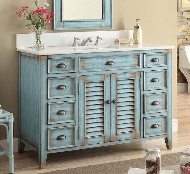 Adelina 46 inch Rustic Cottage Bathroom Vanity