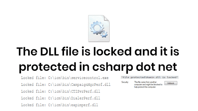 The DLL file is locked and it is protected in csharp dot net