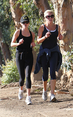 Reese Witherspoon out jogging in Brentwood