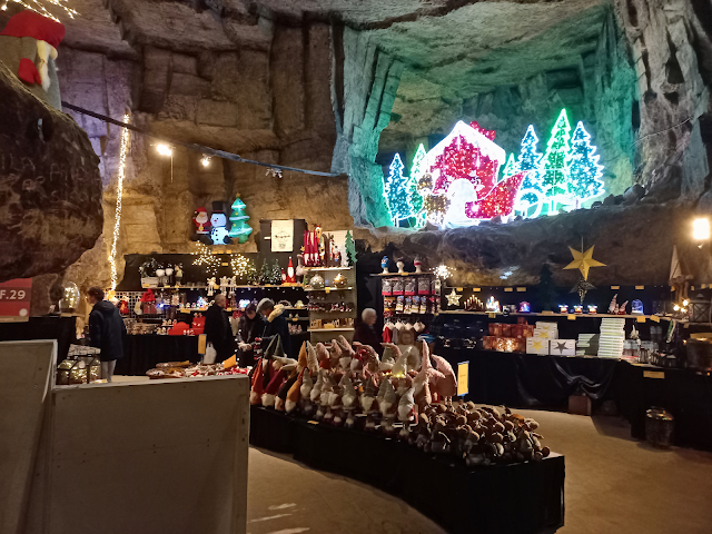 Christmas Market and Christmas decorations in the cave in Valkenburg
