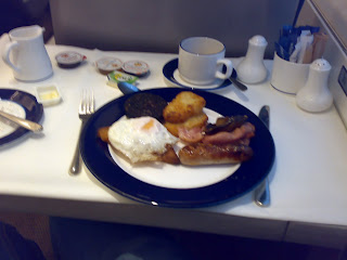 Breakfast on National Express train to Leeds