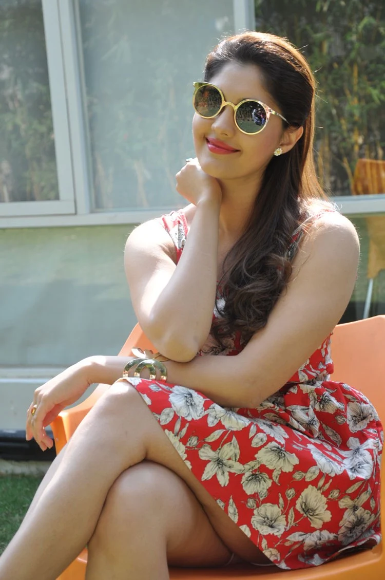 Surabhi Latest Thigh Show Photos In Red Dress