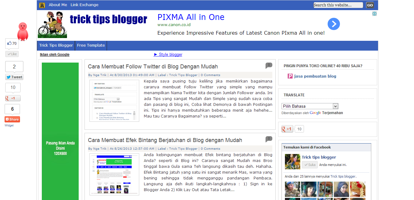 Paket Hemat Blogspot Full Screen - jasa pembuatan blog