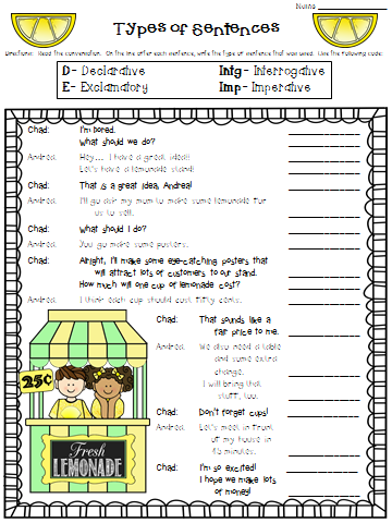 Crafting Connections: Worksheet Wednesday... Types of ...