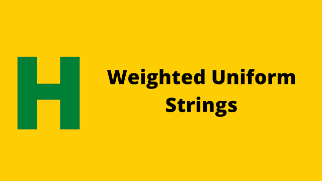 HackerRank Weighted Uniform Strings problem solution