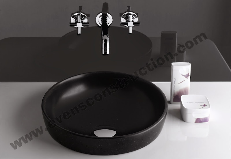 Black finished wash basin title=