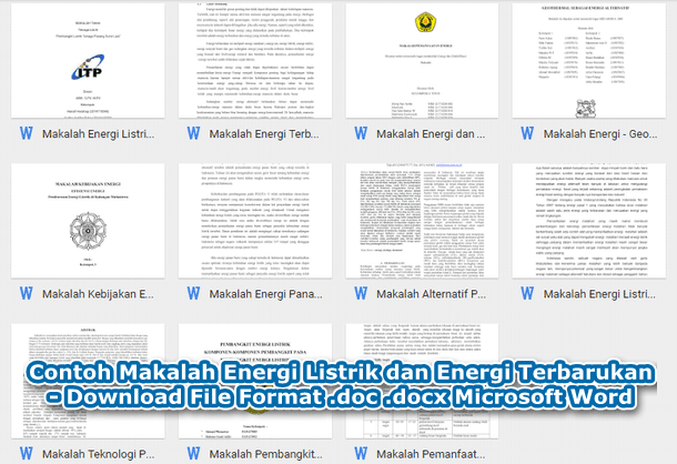 Contoh Makalah Energi Listrik dan Energi Terbarukan 