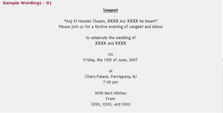 hindu wedding invitation format