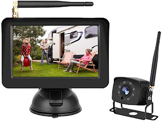 Carmour Premium Wireless Backup Camera & Monitor Kit. Improved Safety and Clear Image 5” Monitor & Rear View Camera for Car, Truck, Tractor Trailer, RV, Boat