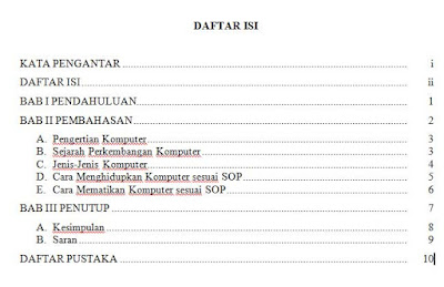 Cara Membuat Daftar Isi di Microsoft Word