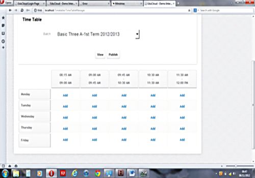 Time Table Information System  