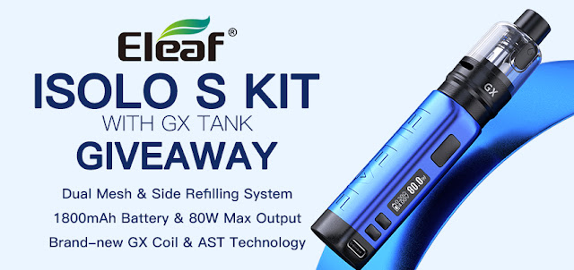 Win yourself an Eleaf iSolo S Kit with GX Tank by entering our vape giveaways here