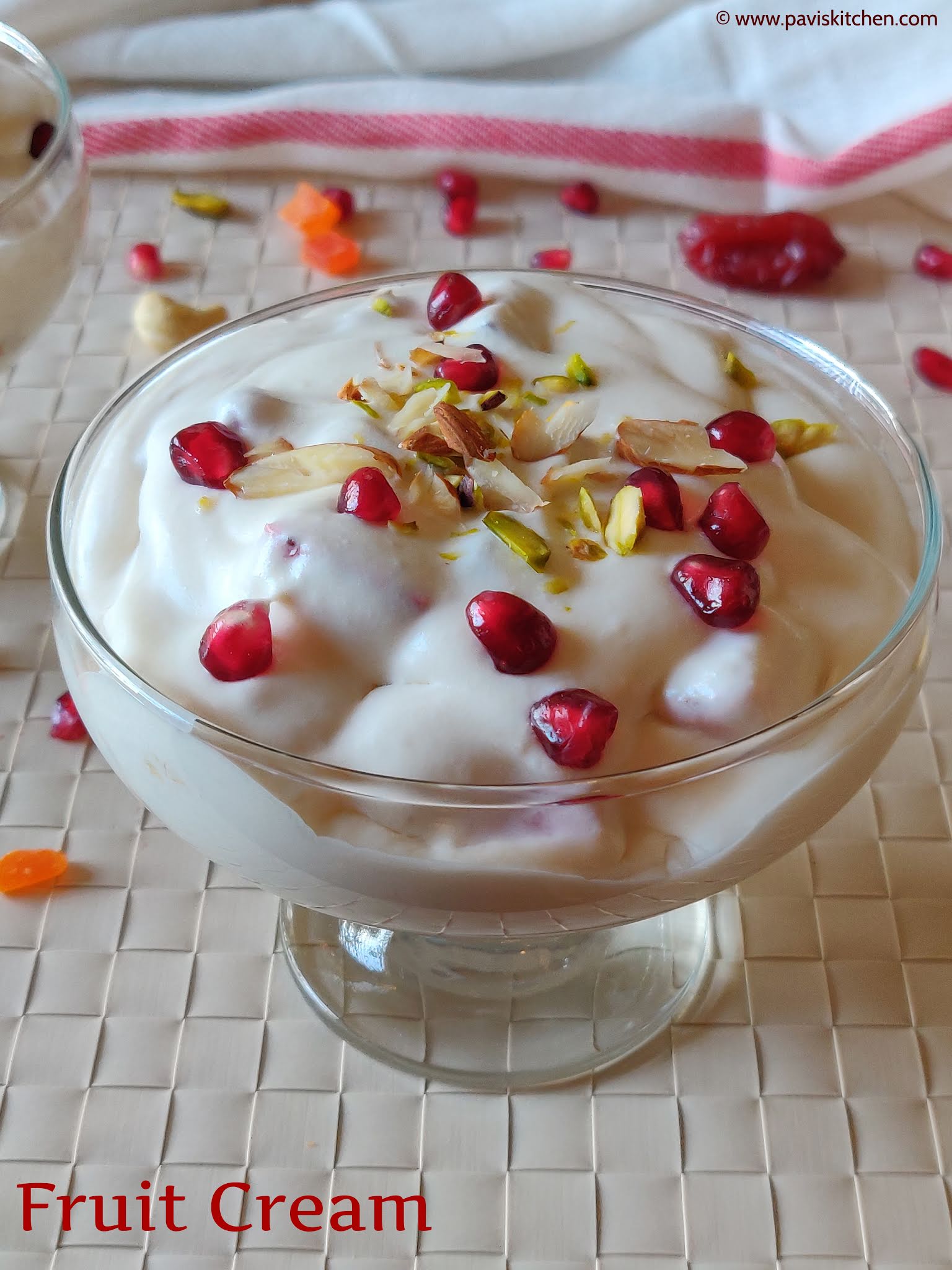 Fruit cream recipe | Punjabi fruit cream | Indian fruit cream dessert recipe | How to make fruit cream salad