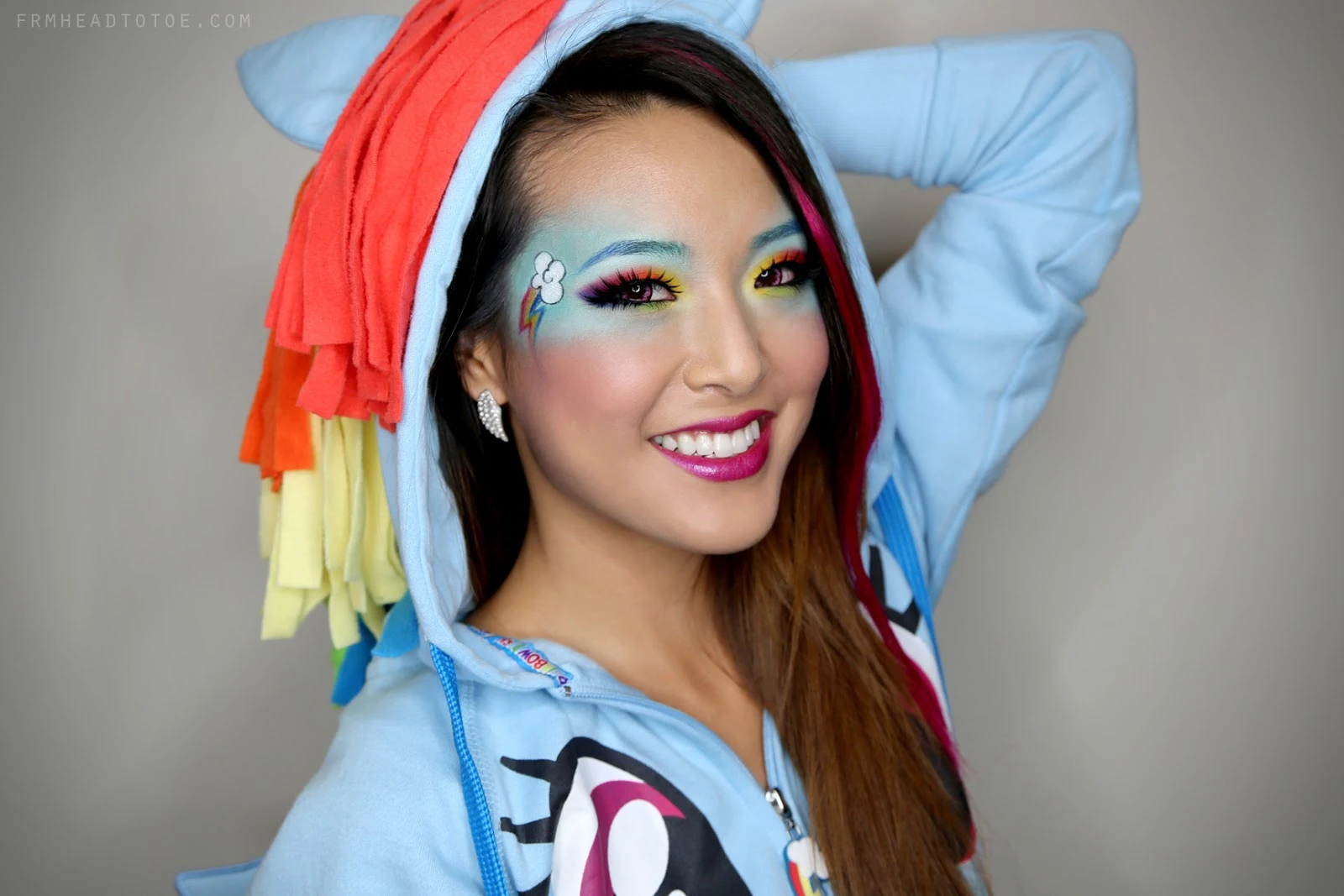 My Little Ponies Rainbow Dash Makeup Tutorial From Head To Toe