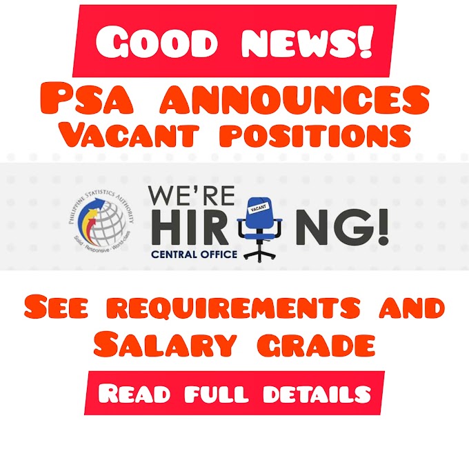 PSA now Hiring | 31 Vacant Positions with up to Salary Grade 24 | Apply Now!