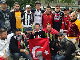 Rival football fans in Turkey