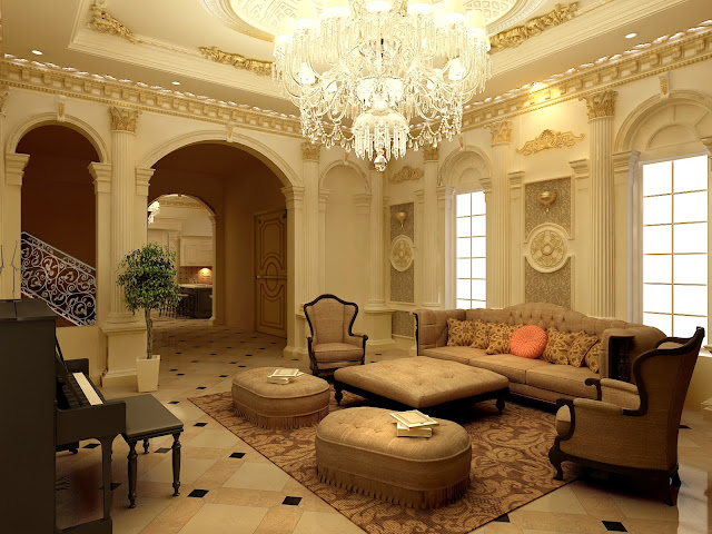 xu hướng của phong cách cổ điển trong nội thất phòng khách châu Âu