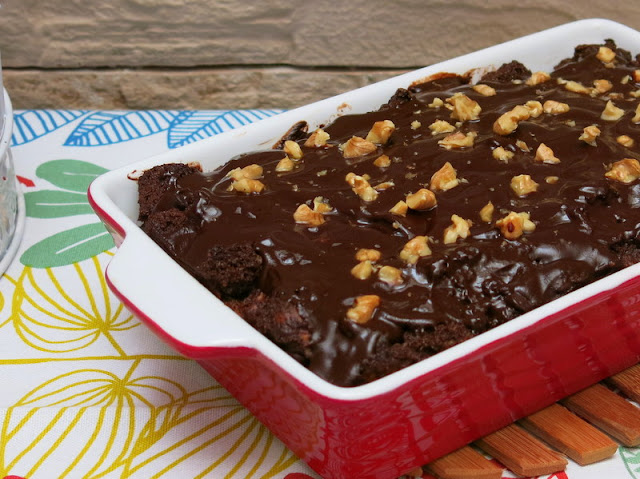 PUDIN DE PAN CON CHOCOLATE Y NUECES