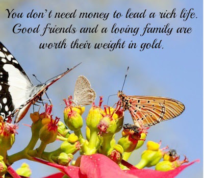 You don't need money to lead a rich life. Good friends and a loving family are worth their weight in gold.
