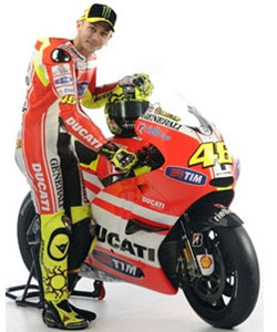 Valentino Rossi with Ducati GP bike