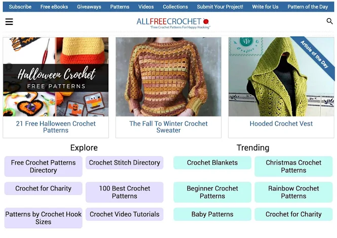 Find free crochet patterns at allfreecrochet.com