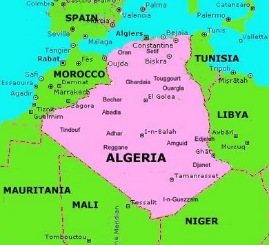 Cezayir haritada nerede