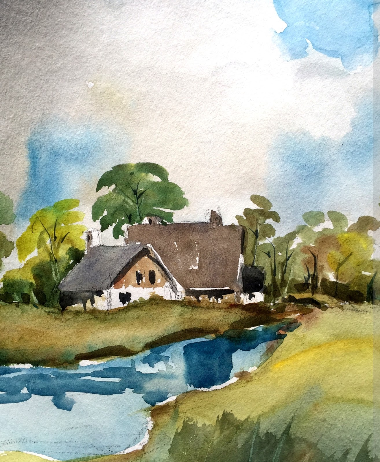 Watercolor landscape by Artmagenta