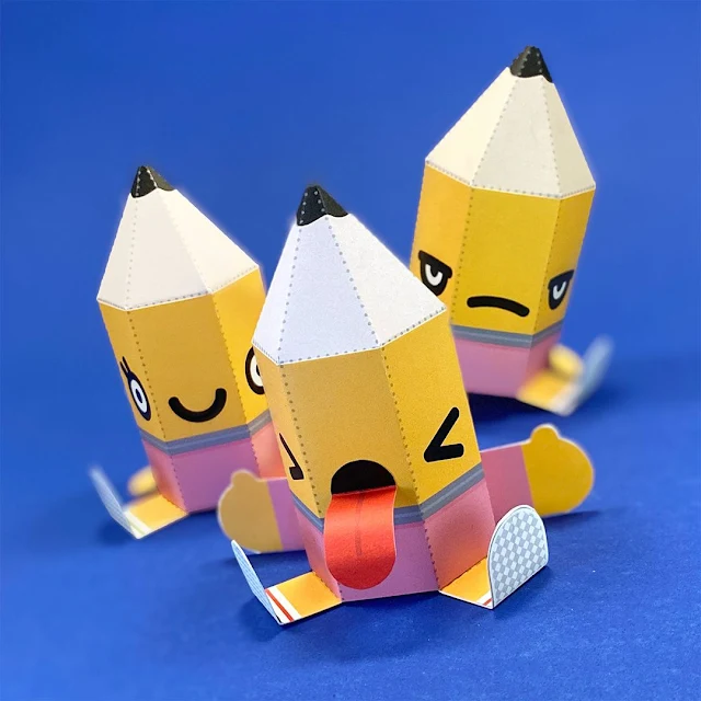 Pencil Pals Papercraft Toy by KookyCraftables